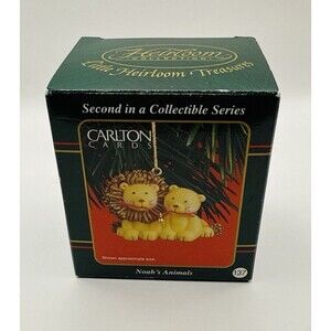 Carlton Cards Little Heirloom Noah's Animals Lions ark Christmas Ornament